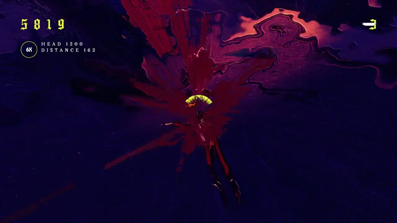 A large amount of blood leaves an enemies body through a small hole